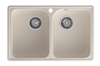 GranFest QUARZ (ECO-15) Мойка 2 чаши 740*480 (белый) GranFest QUARZ (ECO-15) Мойка 2 чаши 740*480 (белый)
