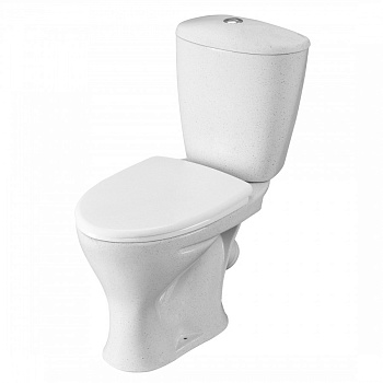 Унитаз-компакт "Версия" наклонный выпуск, с кнопочной арматурой и сиденьем, крап на белом  SANTERI Унитаз-компакт "Версия" наклонный выпуск, с кнопочной арматурой и сиденьем, крап на белом  SANTERI