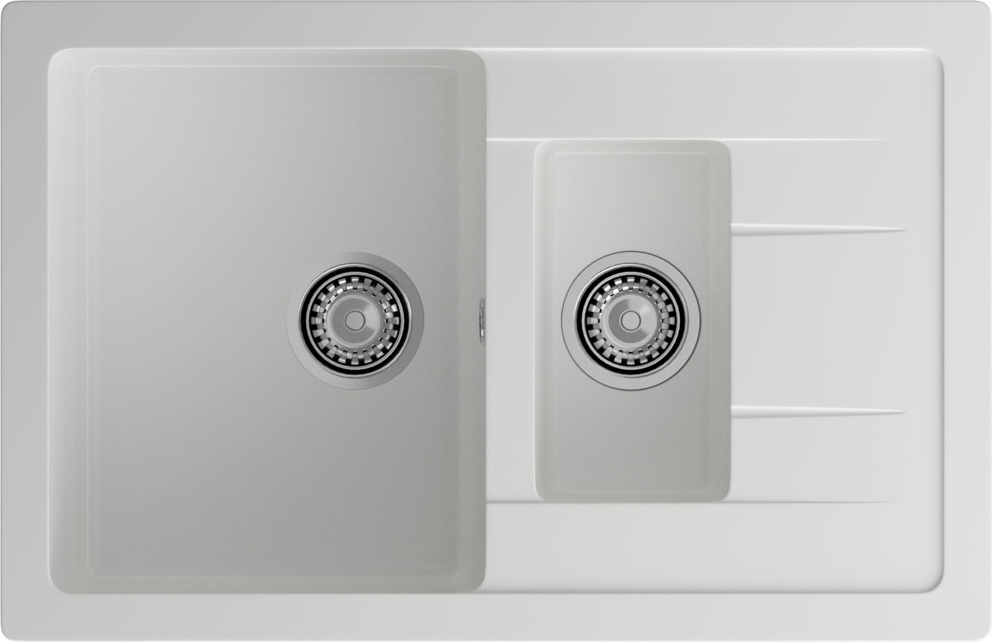 GRANFEST Мойка композит QUADRO GF-Q--775KL 1.5-чаш+крыло 775*500мм   иней арт.GF- GRANFEST Мойка композит QUADRO GF-Q--775KL 1.5-чаш+крыло 775*500мм   иней арт.GF-