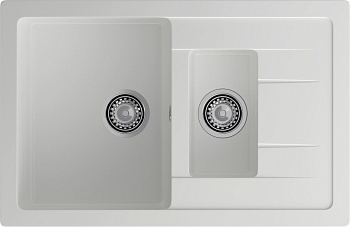 GRANFEST Мойка композит QUADRO GF-Q--775KL 1.5-чаш+крыло 775*500мм   иней арт.GF- GRANFEST Мойка композит QUADRO GF-Q--775KL 1.5-чаш+крыло 775*500мм   иней арт.GF-