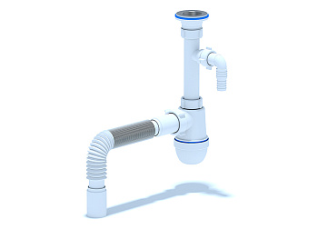 Сифон для раковины АНИ Пласт C1305 1 1/4 дюйма 40 с отводом для стиральной машины с гибкой трубой 40х40