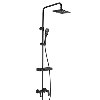 Tropic Смеситель для ванны-душа, пов.аэратор верх.лейка'Троп.дождь',р/ОД, черный, LM, LM7002BL