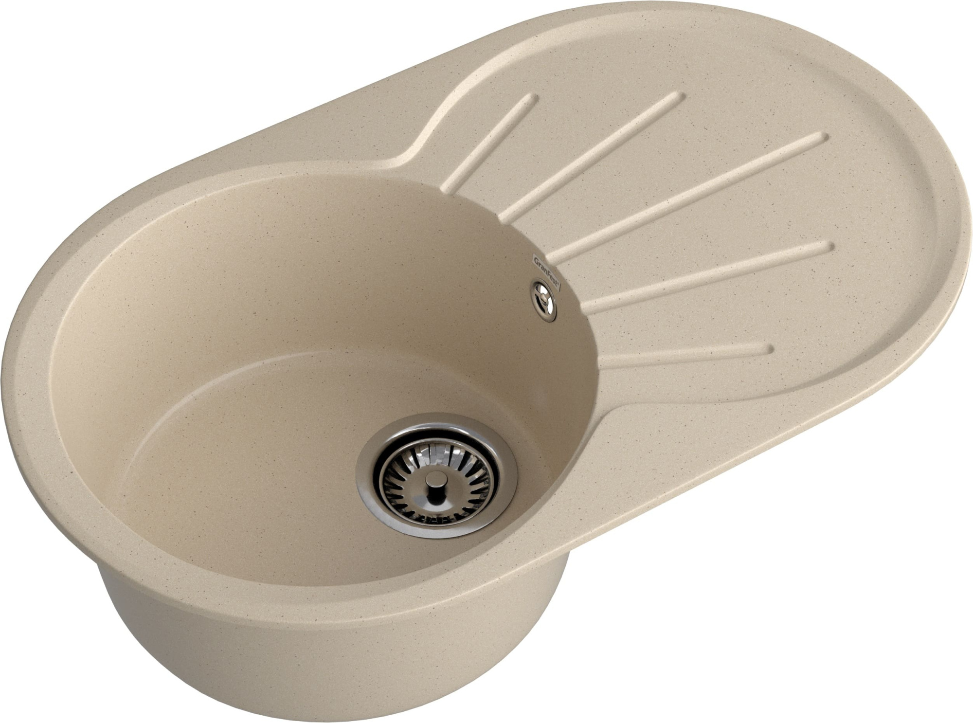 GRANFEST Мойка композит RONDO GF-R--750L  чаша с крылом 750*460мм, кашемир GRANFEST Мойка композит RONDO GF-R--750L  чаша с крылом 750*460мм, кашемир