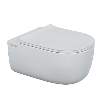 Унитаз подвесной EGO XL, сиденье дюропласт Toma Slim SO, микролифт, быстросъем, белый, BERGES Унитаз подвесной EGO XL, сиденье дюропласт Toma Slim SO, микролифт, быстросъем, белый, BERGES