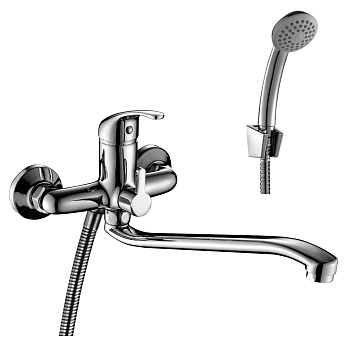 A35 Смеситель для ванны, S-обр.пов.излив 350мм, р/ОД, хром, ROS, A35-34