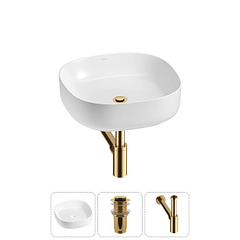 Накладная раковина для ванной комнаты Wellsee Belle Spa 3.0 20212695R в наборе 3 в 1: раковина белый