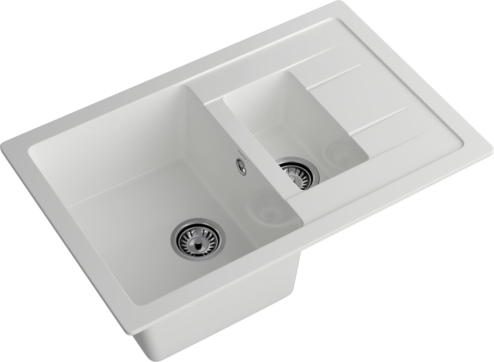 GRANFEST Мойка композит QUADRO GF-Q--775KL 1.5-чаш+крыло 775*500мм   иней арт.GF- GRANFEST Мойка композит QUADRO GF-Q--775KL 1.5-чаш+крыло 775*500мм   иней арт.GF-