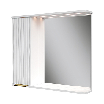 Зеркало-шкаф  LottyGold 80, подвесной, левый, белый, VOLNA