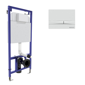 Инсталляция  для скрытого монтажа унитаза NOVUM кнопка F4 Soft Touch, белая, BERGES