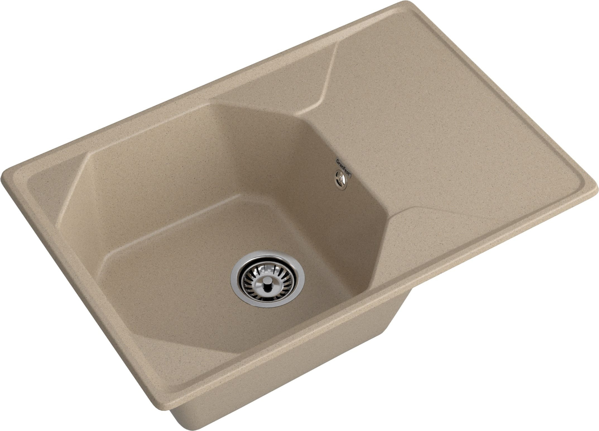GRANFEST Мойка композит UNIQUE, GF-U-740L, чаш+кр 740*500, песочный GRANFEST Мойка композит UNIQUE, GF-U-740L, чаш+кр 740*500, песочный