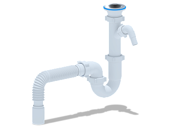 Сифон Ани 1 1/2"40 прямоточный  с отв ст.м. с г/т 40х40, ANI PLAST