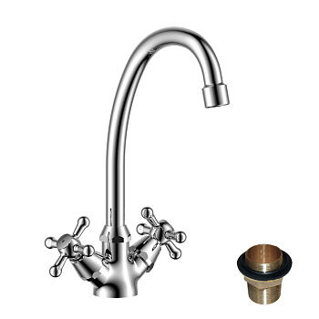 Y02 Смеситель для кухни, выс.пов.излив 157мм, р/ДВ, хром, ROS, Y02-71U