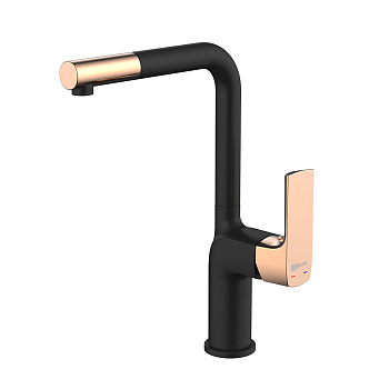Ursus Смеситель для кухни, выс.пов.излив 175мм, р/ОД, черный/золото, LM, LM7205BLR