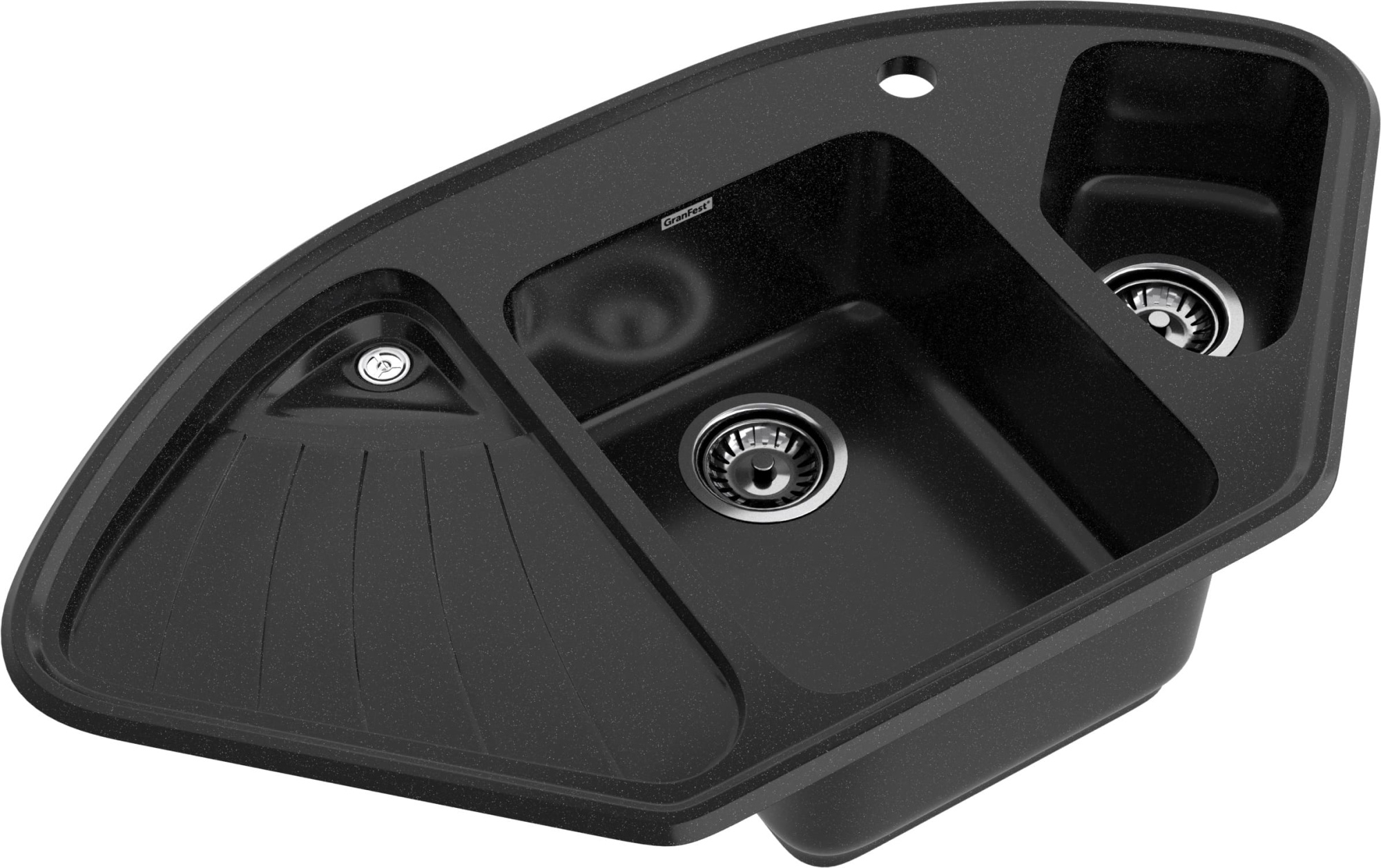 GRANFEST Мойка композит CORNER  GF-C--1040E угловая 1039*560мм  черный  арт.GF- GRANFEST Мойка композит CORNER  GF-C--1040E угловая 1039*560мм  черный  арт.GF-