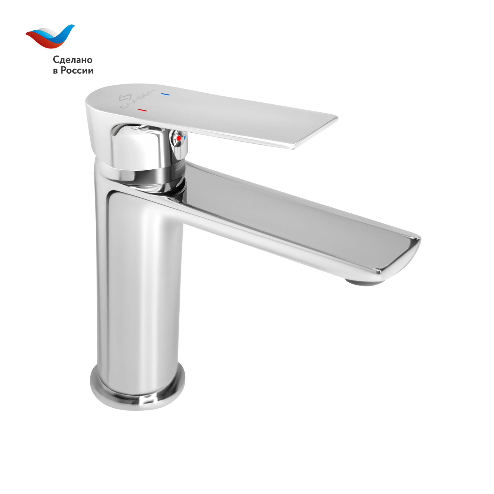 Смеситель для раковины СЛАВЕН Коттедж СЛ-ОД-Н12 с литым изливом, хром