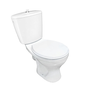 Унитаз-компакт "Оптима" Эконом наклонный выпуск, шток, боковая подводка, арматура, сиденье, крепеж Л