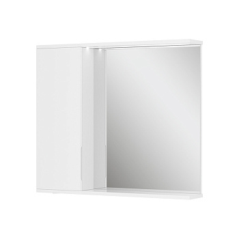 Зеркало-шкаф Lake 80, с LED подсветкой, левый, белый, VOLNA