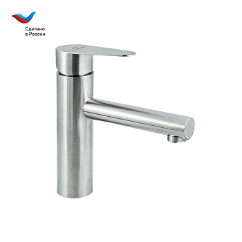СТАЛЬ Смеситель для умывальника с коротким изливом,одноручный, СЛАВЕН,НЖ10