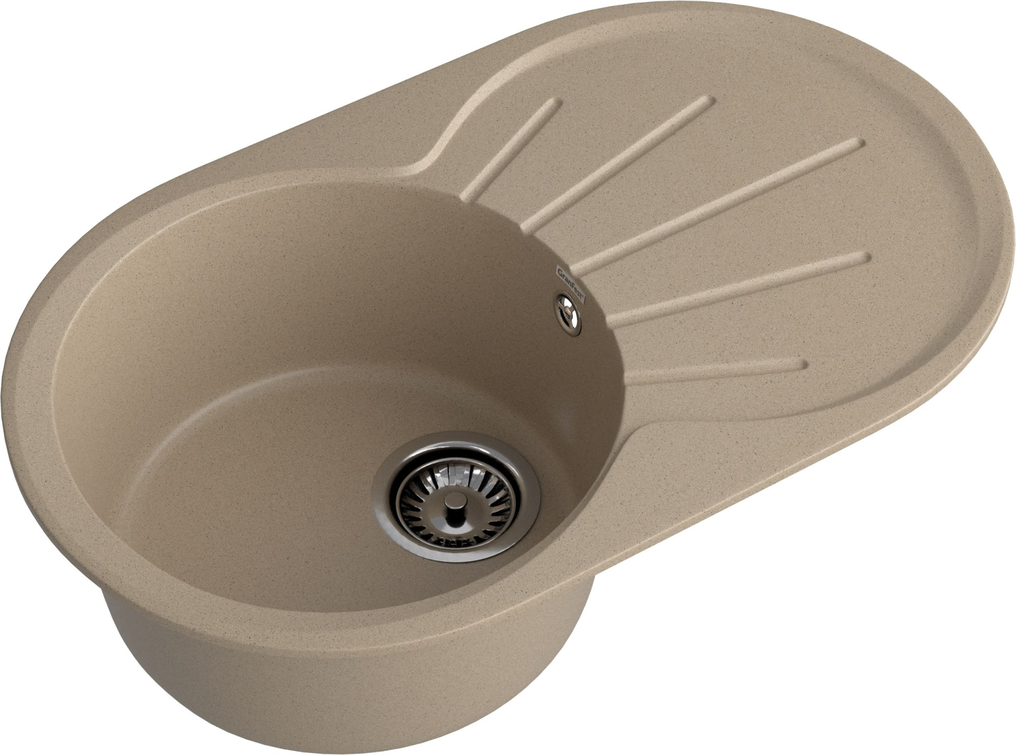 GRANFEST Мойка композит RONDO GF-R--750L  чаша с крылом 750*460мм   песок арт.GF- GRANFEST Мойка композит RONDO GF-R--750L  чаша с крылом 750*460мм   песок арт.GF-