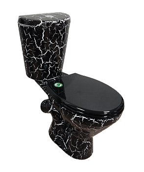 ЭЛЕГАНТ Унитаз-компакт косой вып., ниж.. подв., с арм. и сид. "Уклад", кракелюр черный. ROSA ЭЛЕГАНТ Унитаз-компакт косой вып., ниж.. подв., с арм. и сид. "Уклад", кракелюр черный. ROSA