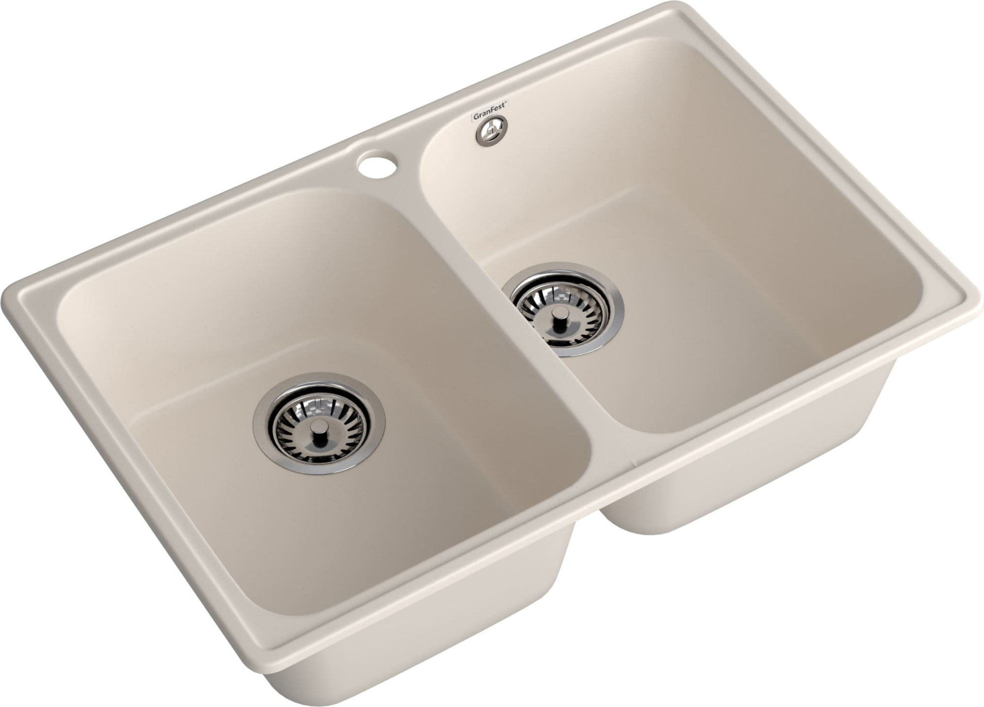 GranFest QUARZ (ECO-15) Мойка 2 чаши 740*480 (белый) GranFest QUARZ (ECO-15) Мойка 2 чаши 740*480 (белый)