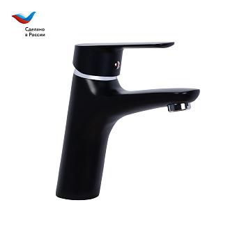 КОТТЕДЖ Смеситель для умывальника с литым изливом, черный, СЛ-ОД-Г1Ч, Славен
