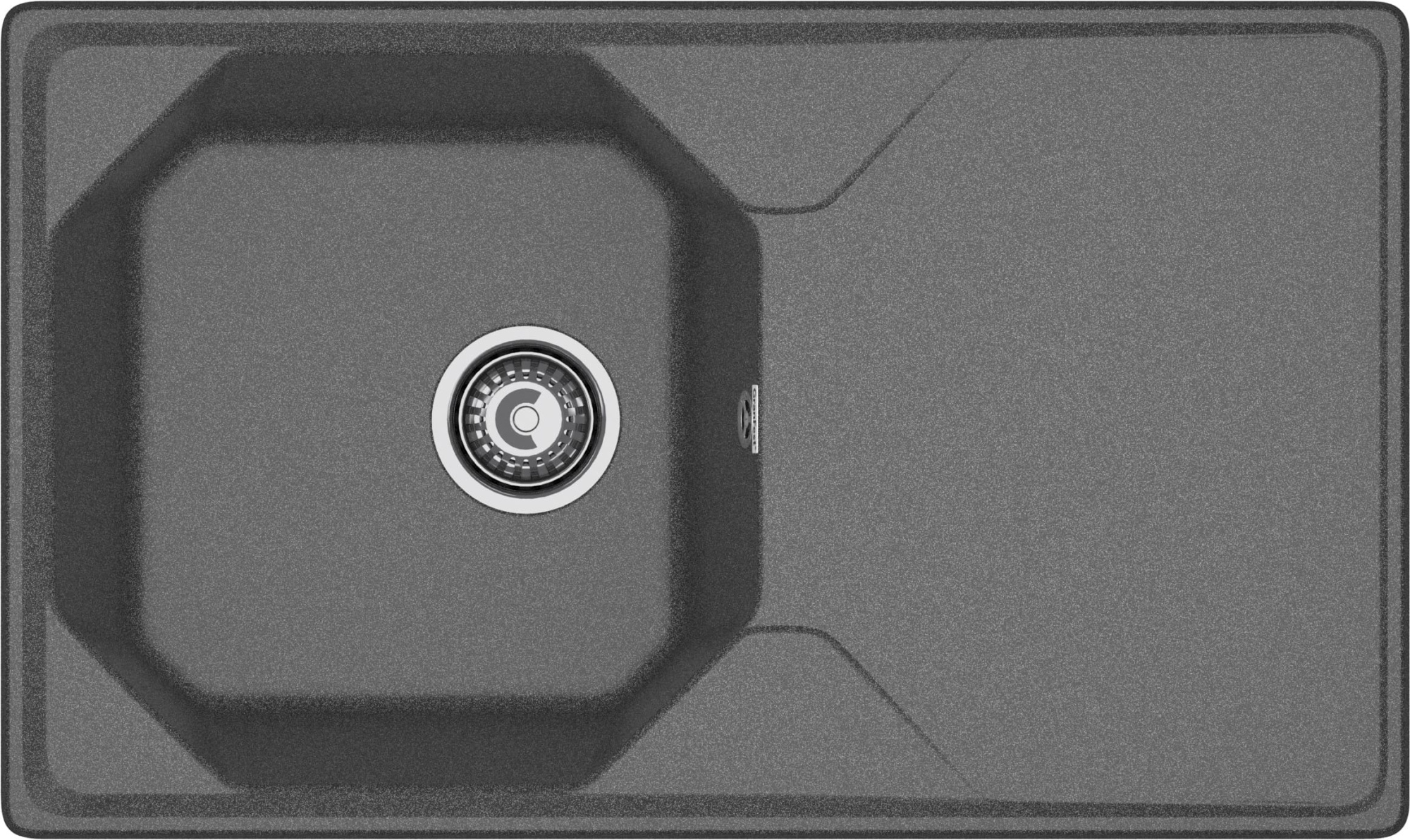 GRANFEST Мойка композит UNIQUE, GF-U-840L, чаш+кр 840*500, графит