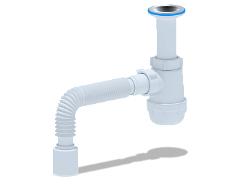 Сифон для мойки АНИ Пласт Грот A0510 1 1/2 дюйма 40 с гибкой трубой 40х50