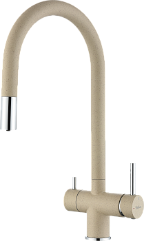 Смеситель для кухни RIVELATO Trevi гибкий излив с краном питьевой воды темно-бежевый (2433505 beige scuro)
