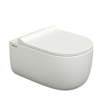 Унитаз подвесной EGO XL, микролифт, быстросъемное, белый матовый, BERGES Унитаз подвесной EGO XL, микролифт, быстросъемное, белый матовый, BERGES