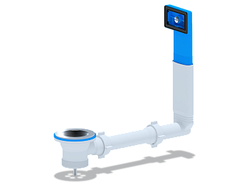 Перелив жесткий Ани для мойки 1 1/2" спрямоуг.верт. корпусом, ANI PLAST