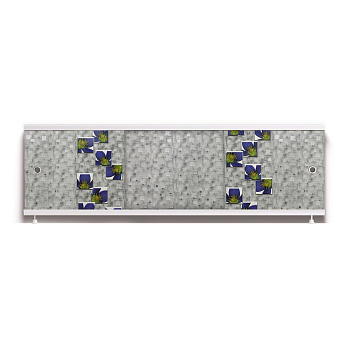 ОПТИМА_Decor Экран для ванны 150 см,ПВХ с офсетной печатью,(клематис малый-006), ALAVANN