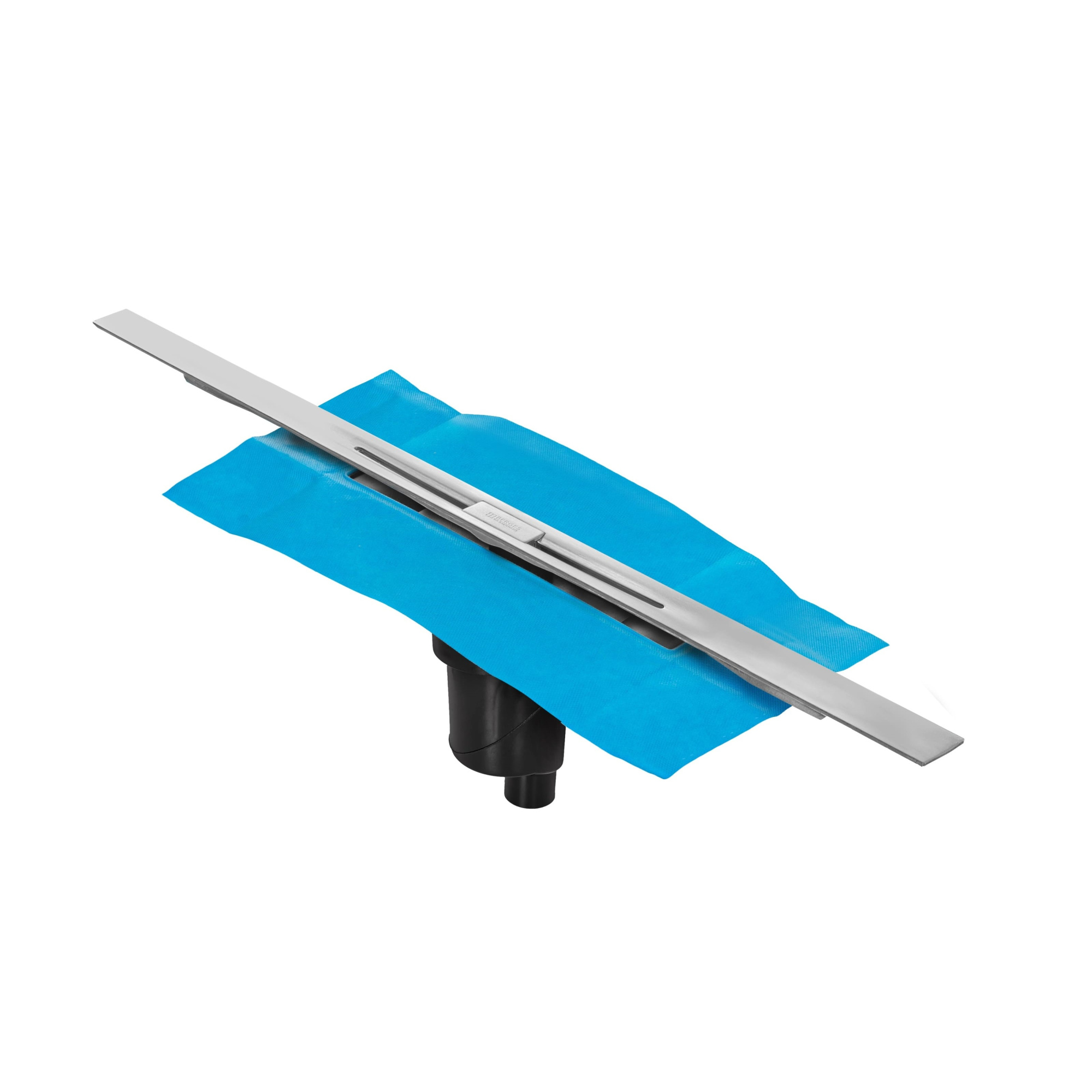 Желоб водосток SIMPEL 800, матовый хром, S-сифон D50/105 H50 вертикальный, BERGES