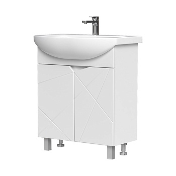 Тумба Pronto 70, напольная, 2 дв., белая (под раковину Балтика 70), VOLNA