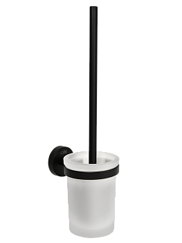 Туалетный ершик "Solinne", сталь, черный матовый, стекло сатин, коллекция Вальс