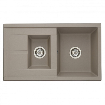 Мойка для кухни  Делия 87 870x510x218 мм, прямоуг. с крылом и доп. чашей, серый шелк Мойка для кухни  Делия 87 870x510x218 мм, прямоуг. с крылом и доп. чашей, серый шелк