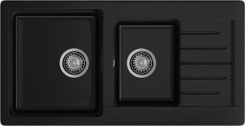 GRANFEST Мойка композит PRACTIK GF-P--980KL  2 чаши с  крылом 980*510 мм  черный  арт.GF- GRANFEST Мойка композит PRACTIK GF-P--980KL  2 чаши с  крылом 980*510 мм  черный  арт.GF-