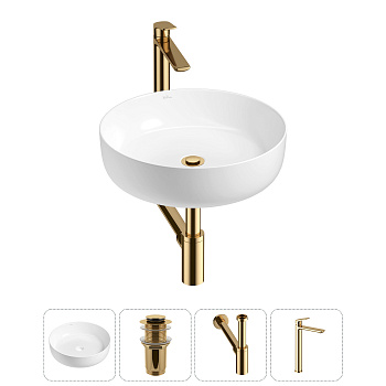 Накладная раковина для ванной комнаты Wellsee Belle Spa 3.0 20212643R в наборе 4 в 1: раковина белый