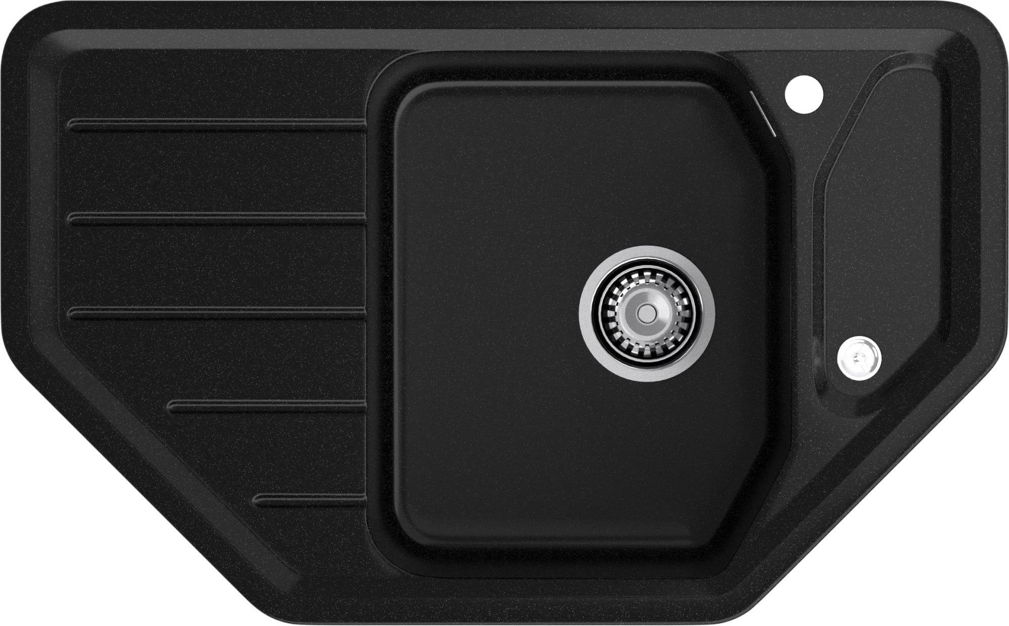 GRANFEST Мойка композит CORNER  GF-C--800E угловая 800*500мм  черный  арт.GF- GRANFEST Мойка композит CORNER  GF-C--800E угловая 800*500мм  черный  арт.GF-