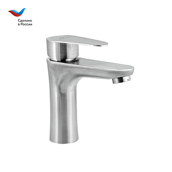 СТАЛЬ Смеситель для умывальника с коротким изливом,одноручный, СЛАВЕН,НЖ12