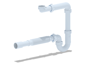Сифон для раковины АНИ Пласт DB5025 1 1/4 дюйма 32 без выпуска с гибкой трубой 32х32/40