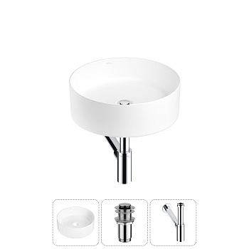 Накладная раковина для ванной комнаты Wellsee Belle Spa 20212145R в наборе 3 в 1: раковина белый гля