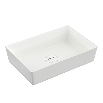 Раковина Mascon накладная, 55х38 см, без отверстия под смеситель, прямоугольная, белый глянец, BERGE