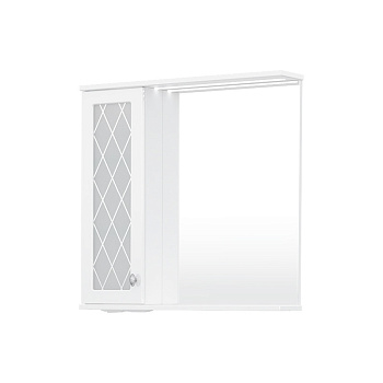 Зеркало-шкаф Milenal 70, с LED подсветкой, подвесной, левый, белый, VOLNA