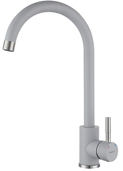 GRANFEST QUARZ Смеситель для кухни U-обр. D-35мм (серый)