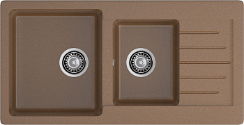 GRANFEST Мойка композит PRACTIK GF-P--980KL  2 чаши с  крылом 980*510 мм  терракот  арт.GF- GRANFEST Мойка композит PRACTIK GF-P--980KL  2 чаши с  крылом 980*510 мм  терракот  арт.GF-