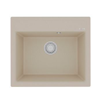 Кухонная мойка Lemark HANKA 570 врезная прямоугольная из кварцгранита, Бежевый