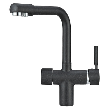 2088, ЧЕРНЫЙ Смеситель для кухни однорыч., с подкл. для питьевой воды, GRANULA