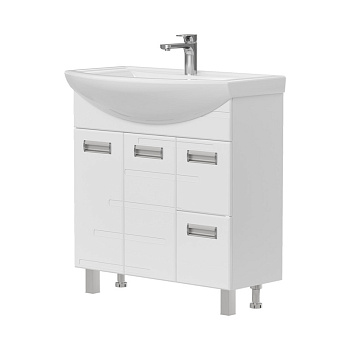 Тумба Joli 80, напольная, 1 дв., 2 ящ., белая (под раковину Балтика 80), VOLNA