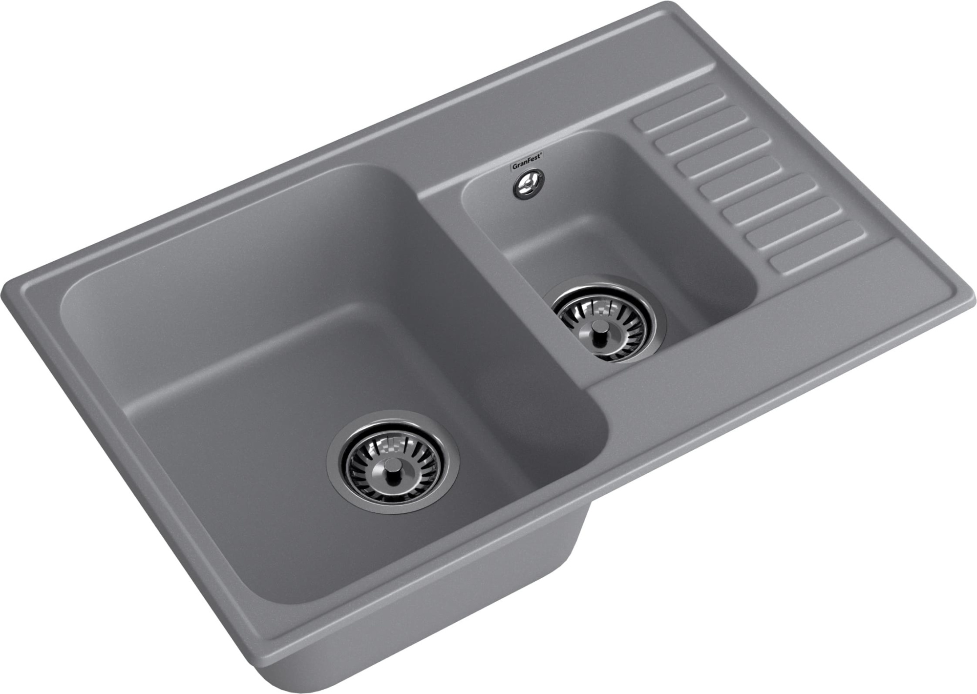 GranFest QUARZ (ECO-21К) Мойка 1,5-чаш+кр 740*480 (темно-серый) GranFest QUARZ (ECO-21К) Мойка 1,5-чаш+кр 740*480 (темно-серый)